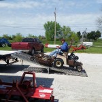 Loading a grasshopper onto the trailer